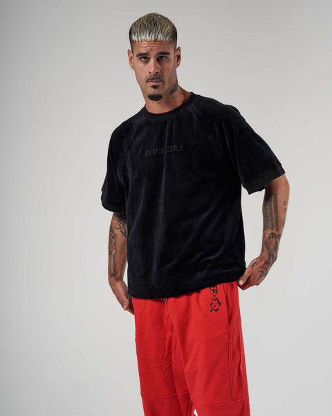 Mask Black Velour Raglan Tee - Men