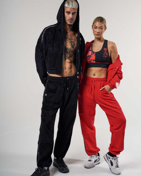 Mask Black Velour Sweat Pant - Men