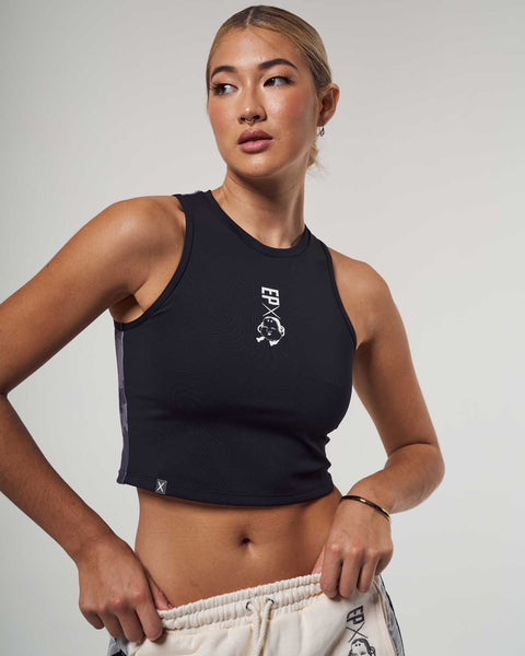 Mask Crop Fitted Tank