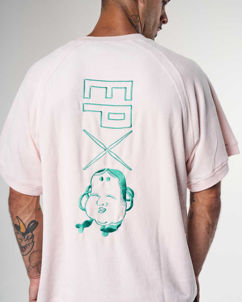 Mask Pink Velour Raglan Tee - Men