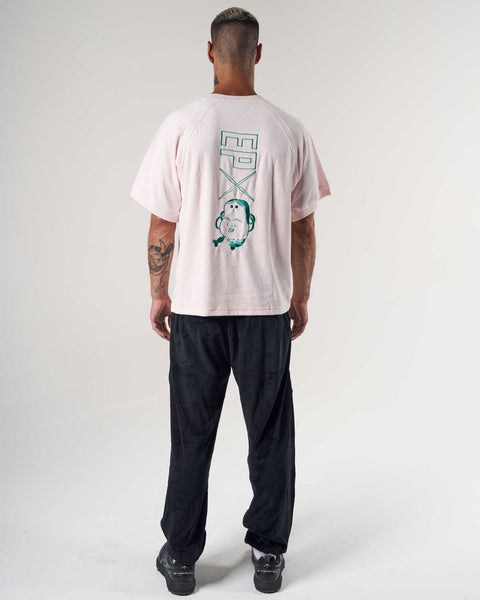 Mask Pink Velour Raglan Tee - Men