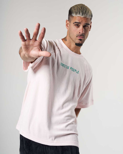 Mask Pink Velour Raglan Tee - Men