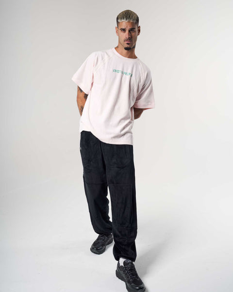 Mask Pink Velour Raglan Tee - Men