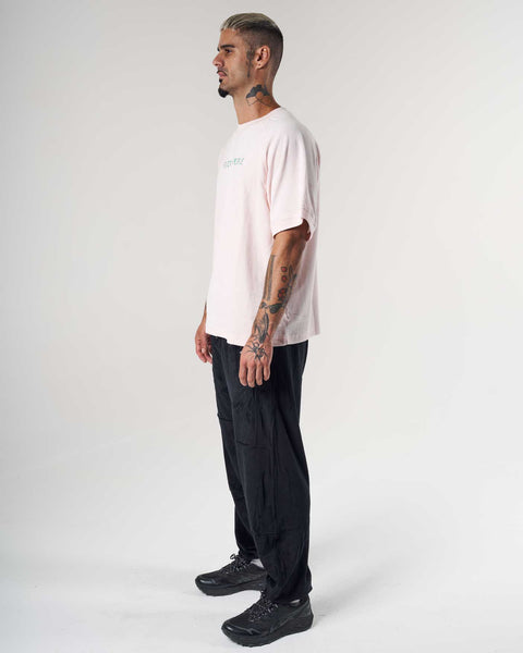 Mask Pink Velour Raglan Tee - Men