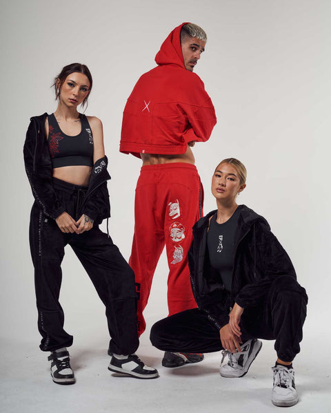 Mask Red Crop Hoodie - Men