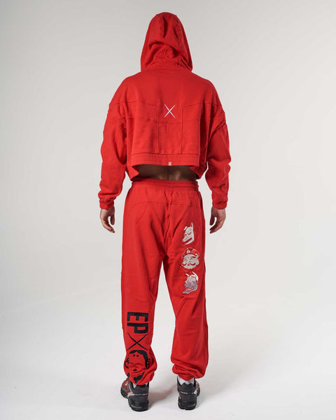 Mask Red Crop Hoodie - Men