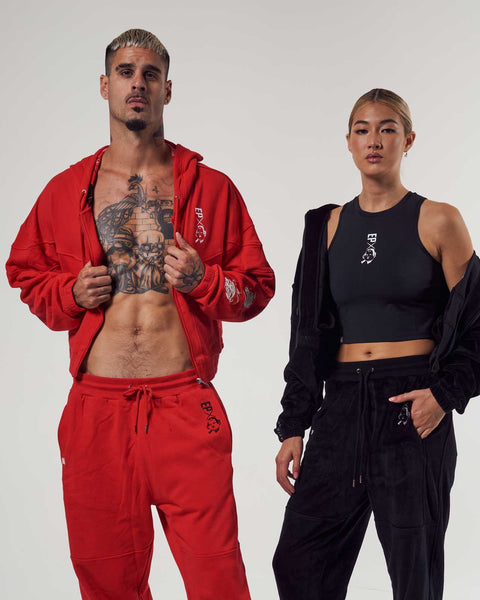Mask Red Crop Hoodie - Men
