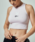 Butterfly Web Fitted Pink Crop Tank
