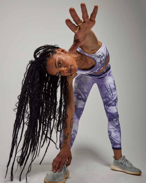 Snake Lilac Legging - 7/8 Length