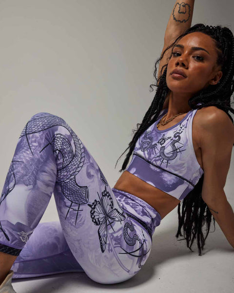 Snake Lilac Legging - 7/8 Length