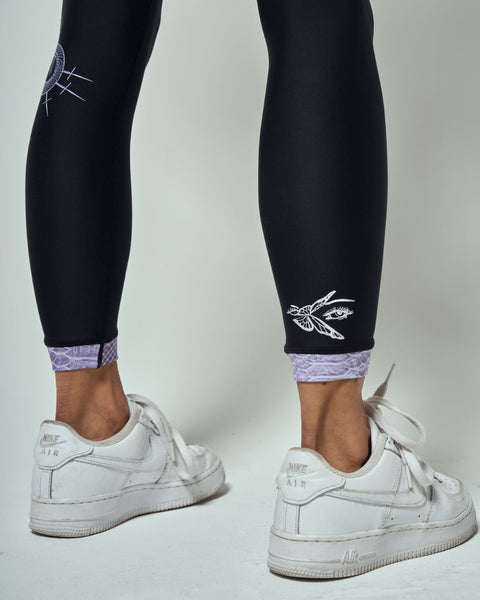 Snake on Black Legging - 7/8 Length