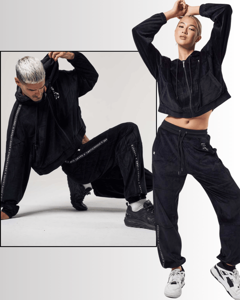 Mask Black Velour Sweat Pant