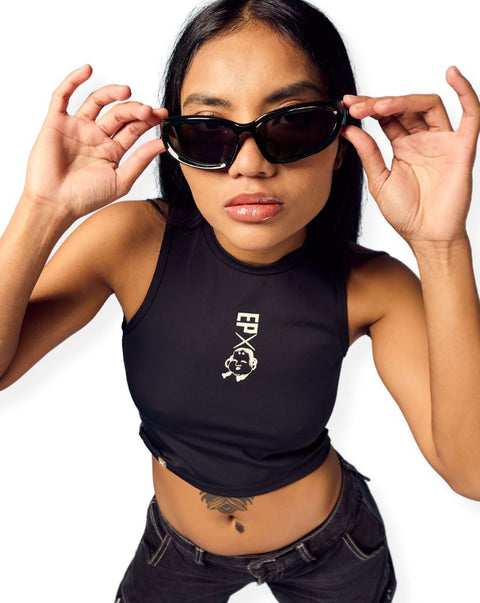 Mask Crop Fitted Tank