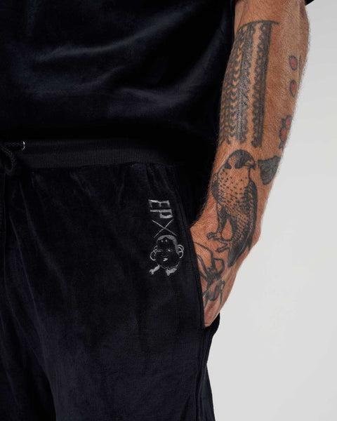 Mask Black Velour Sweat Pant