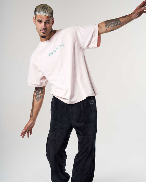 Mask Pink Velour Raglan Tee