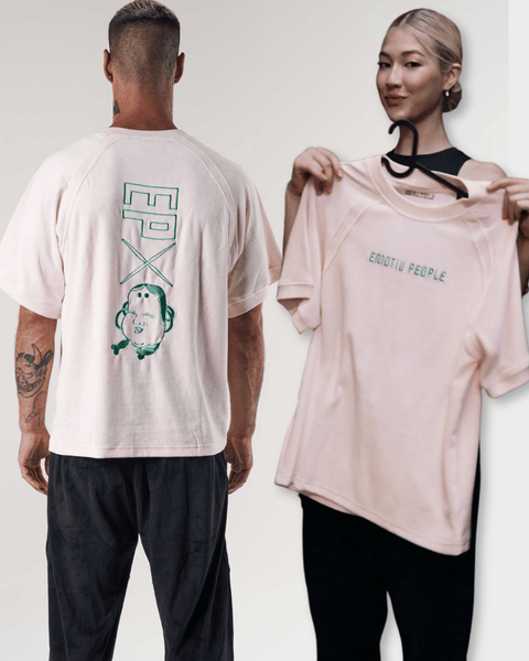 Mask Pink Velour Raglan Tee